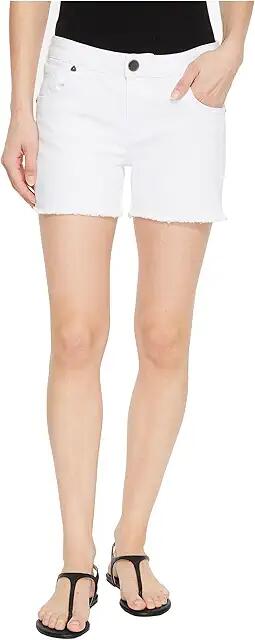 KUT from the Kloth Gidget Fray Jean Shorts (Optic White) Women's Shorts Cover