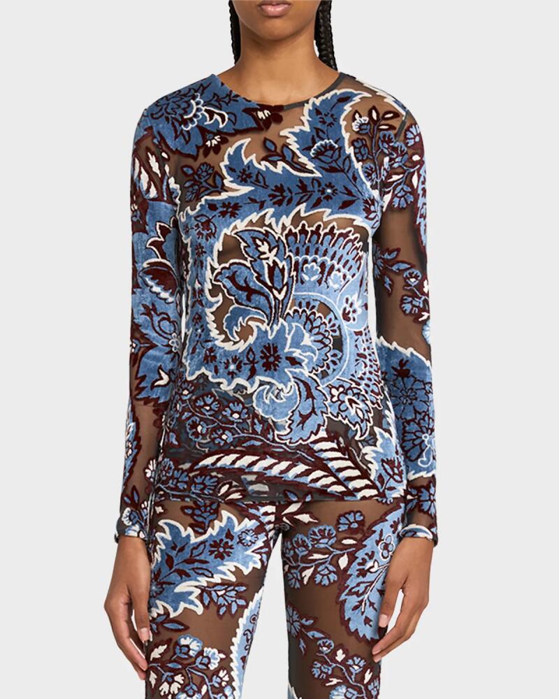 Etro Velvet Printed Sheer Top Cover