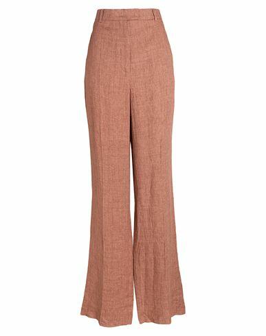 Max Mara Studio Woman Pants Brown Linen Cover