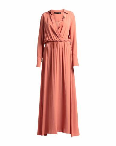 Federica Tosi Woman Maxi dress Brick red Silk, Acetate Cover