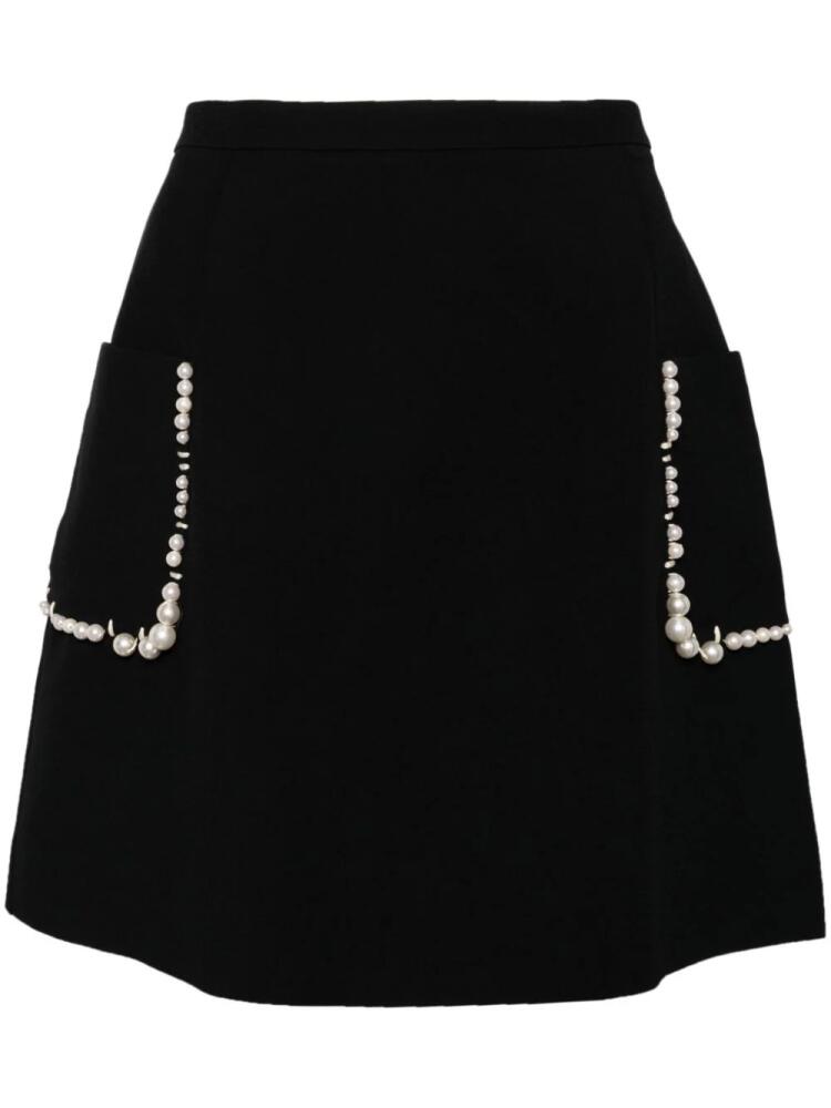 Dice Kayek pearl-embellished mini skirt - Black Cover