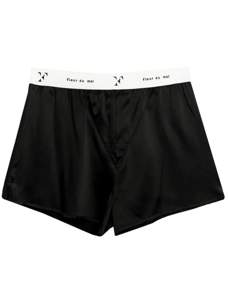 Fleur Du Mal logo-waistband silk boxers - Black Cover