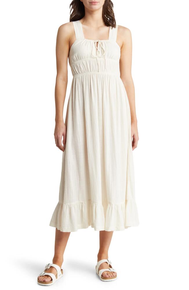 Roxy Paradise Winds Cotton Blend Midi Dress in Egret Cover