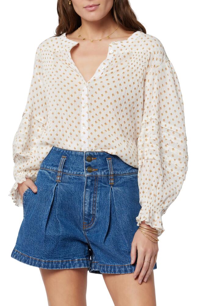 Joie Harlow Textured Cotton Button-Up Blouse in Porcelain Multi Cover