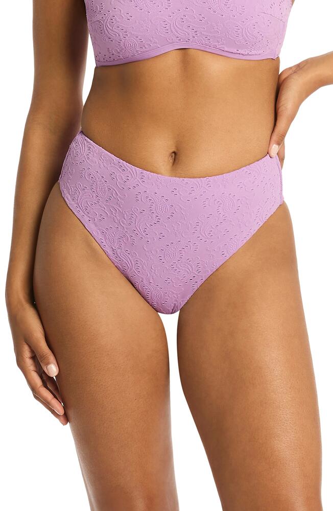 Sea Level Interlace Retro High Waist Bikini Bottoms in Lavender Cover