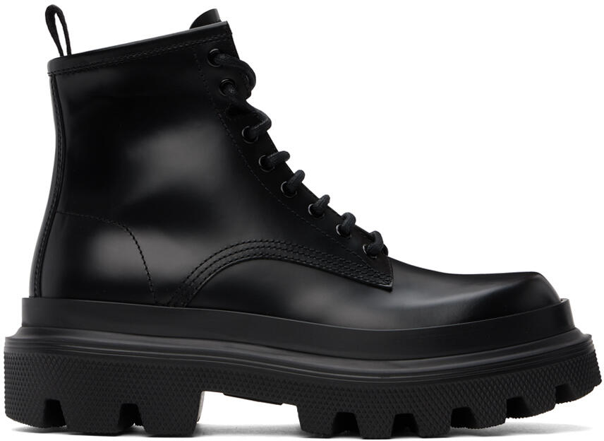 Dolce&Gabbana Black Calfskin Hi-Trekking Ankle Boots Cover