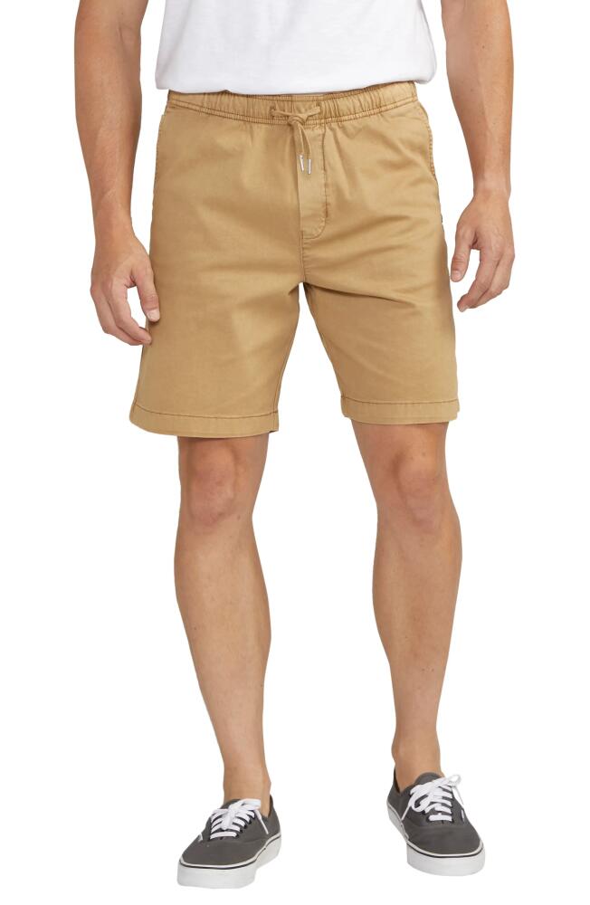 Silver Jeans Co. Pull-On Stretch Chino Shorts in Tan Cover