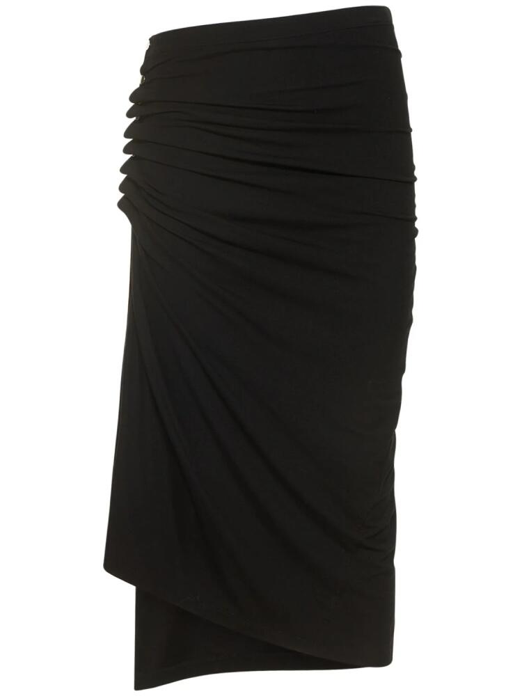 RABANNE Asymmetric Light Jersey Midi Skirt Cover