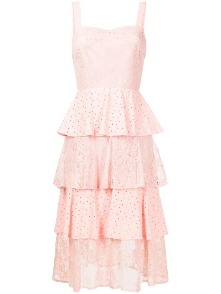 Lethicia Bronstein Gloria ruffled lace midi dress - Pink Cover