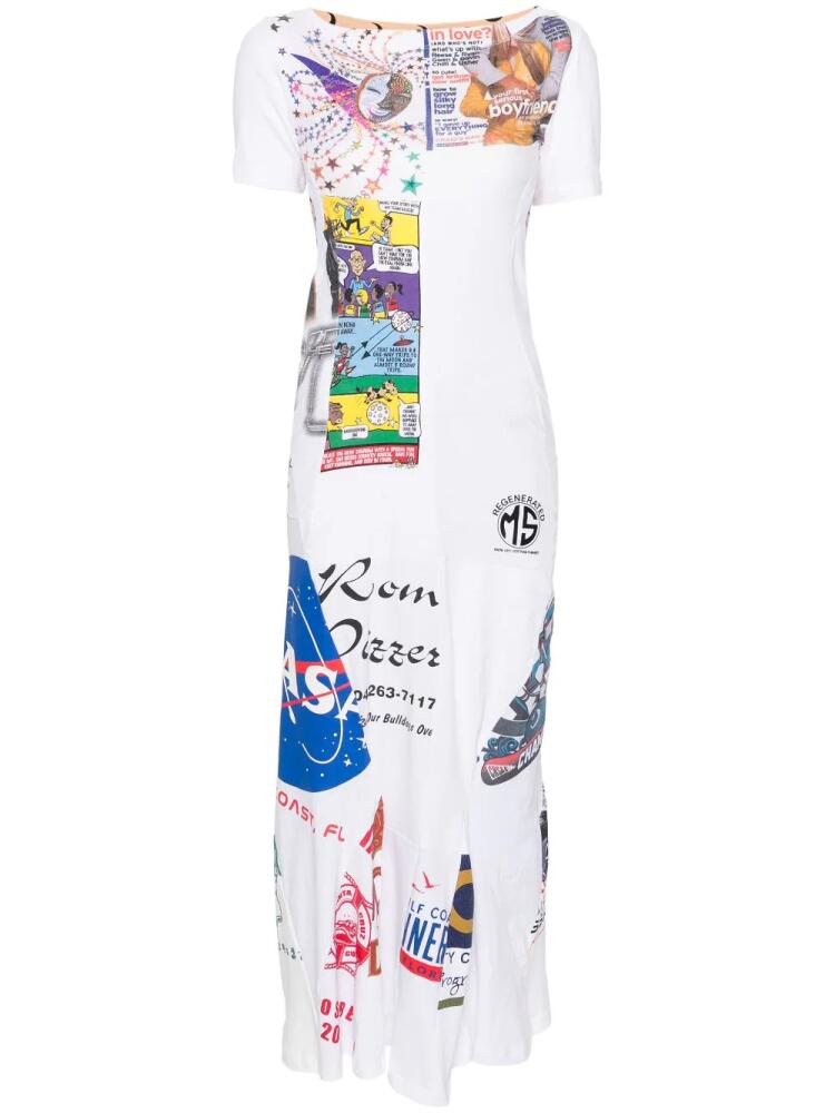 Marine Serre Regenerated graphic-print maxi dress - White Cover