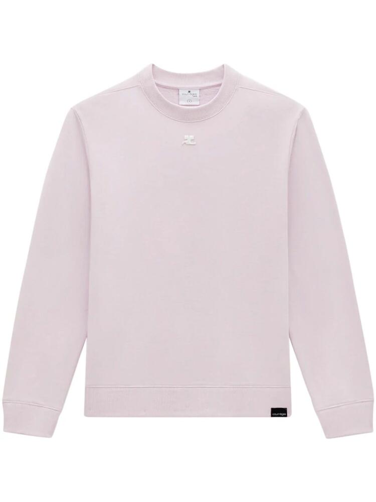 Courrèges logo-appliqué cotton sweatshirt - Pink Cover