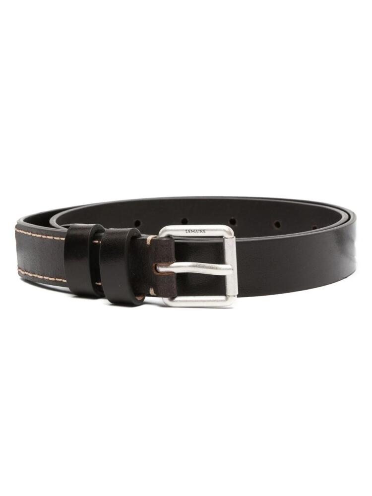 LEMAIRE logo-engraved buckle leather belt - Brown Cover