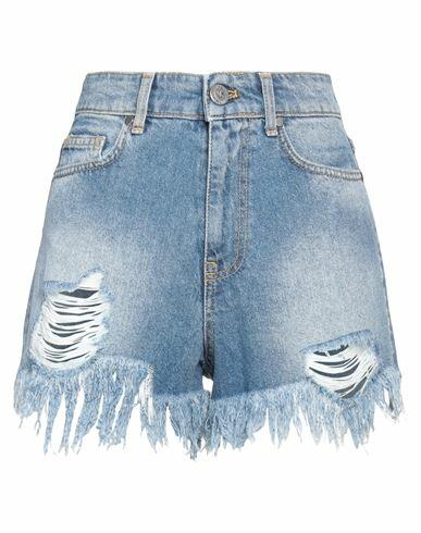 Gaëlle Paris Woman Denim shorts Blue Cotton Cover