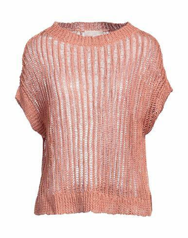 Antonelli Woman Sweater Salmon pink Linen, Cotton, Polyester Cover