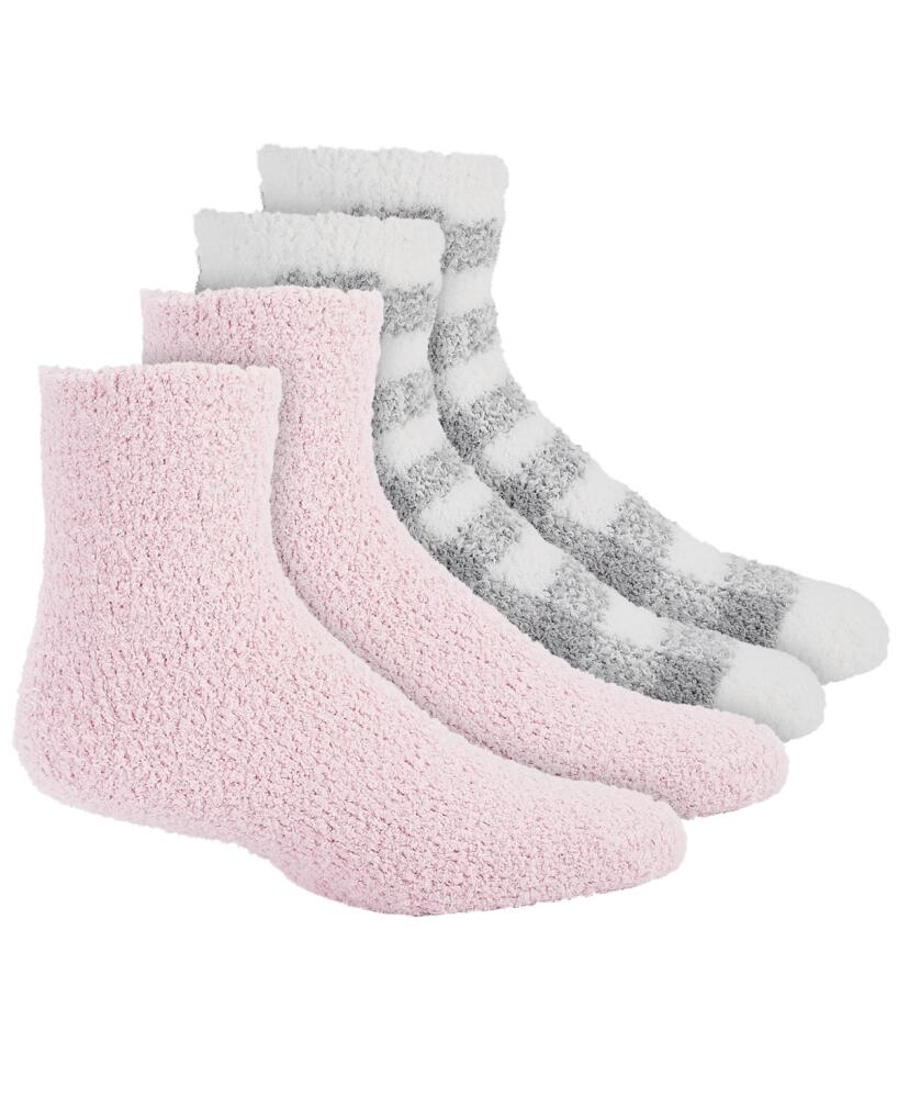 Charter Club Women's 2-Pk. Holiday Fuzzy Butter Socks, Created for Macy's - Buffalo Check Silverspoon Cover