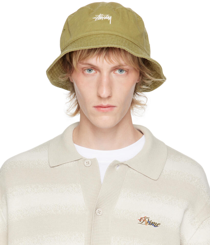 Stüssy Khaki Stock Bucket Hat Cover