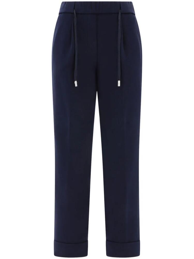 Peserico High-Waisted Cotton Trousers - Blue Cover