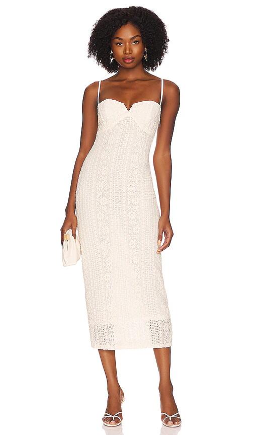 L'Academie Maxime Midi Dress in Cream Cover