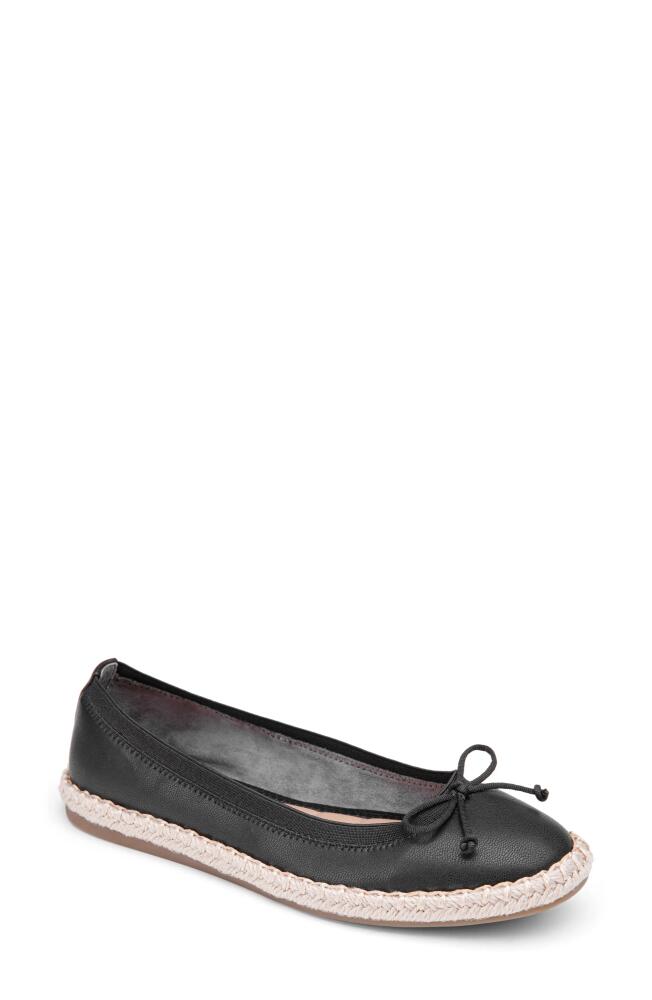 Me Too Kinsley Espadrille Ballet Flat in Black Smooth Cover