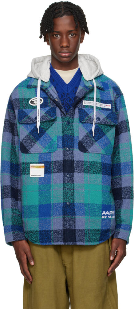 AAPE by A Bathing Ape Blue Detachable Hood Shirt Cover