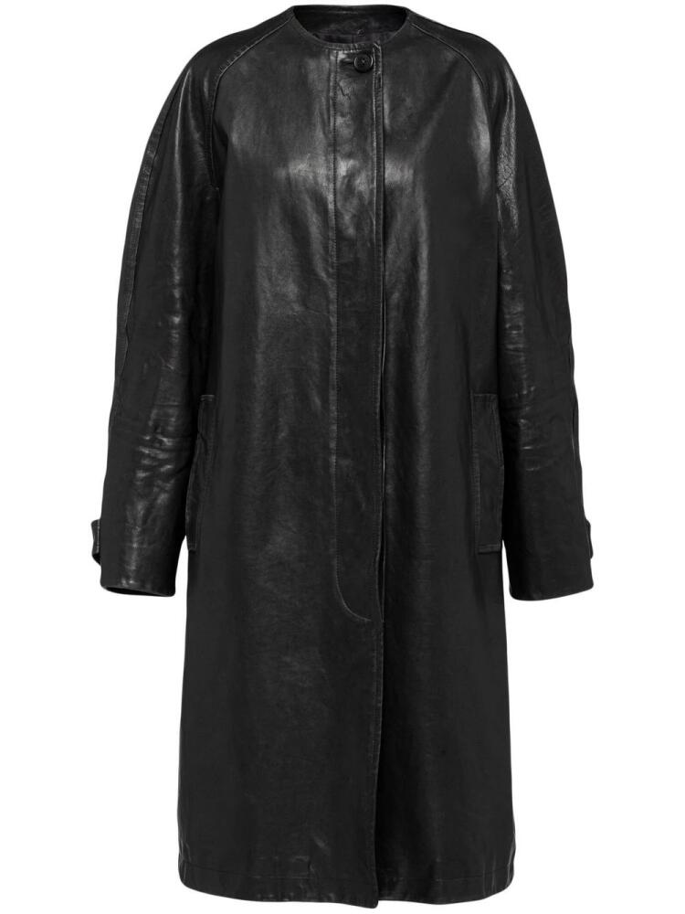 Prada single-breasted leather coat - Black Cover