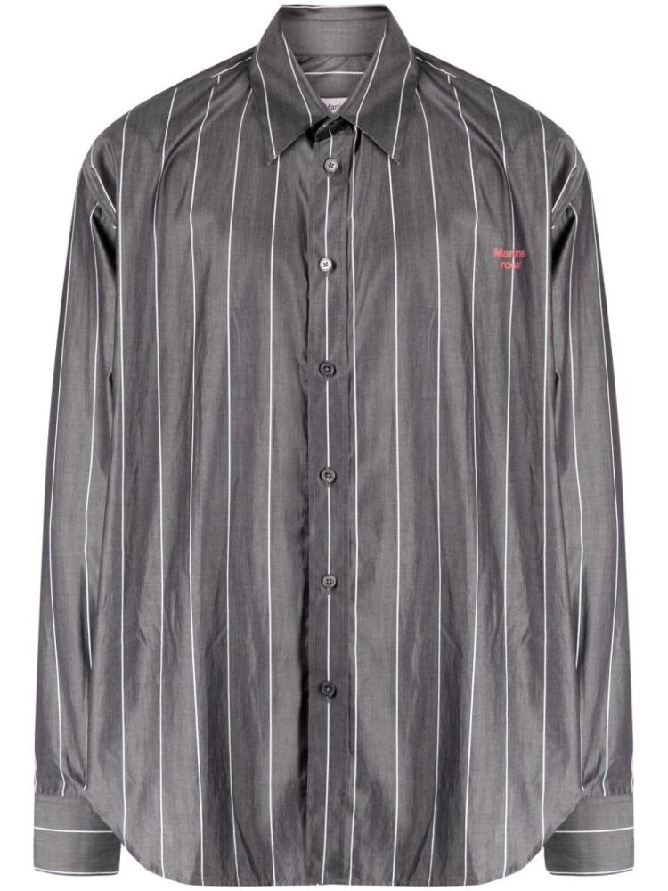 Martine Rose MARTINE ROSE WOVEN PULLED NECK SHIRT "WHITE" - Grey Cover