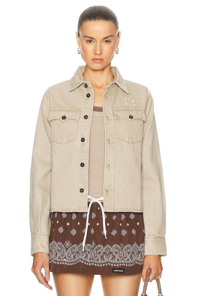 Miu Miu Denim Shirt in Beige Cover