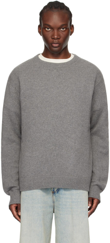 The Elder Statesman Gray Simple Crew Sweater Cover