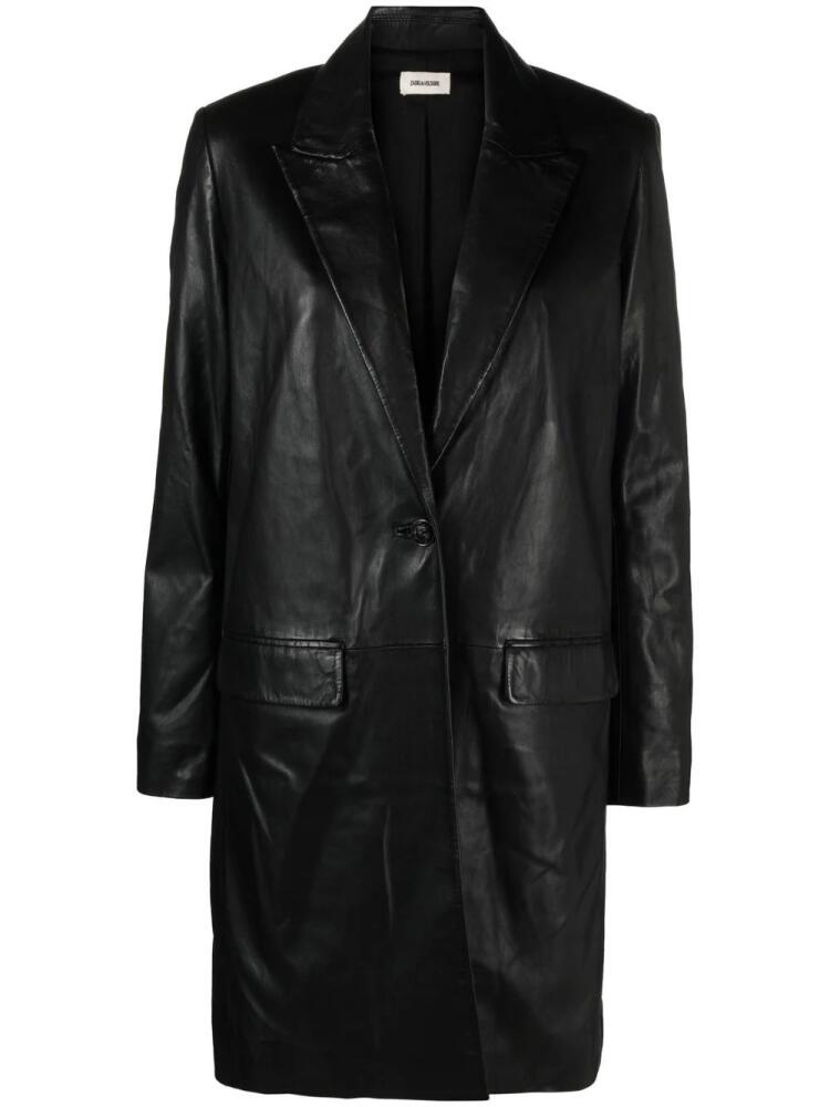 Zadig&Voltaire polished-finish single-breasted coat - Black Cover