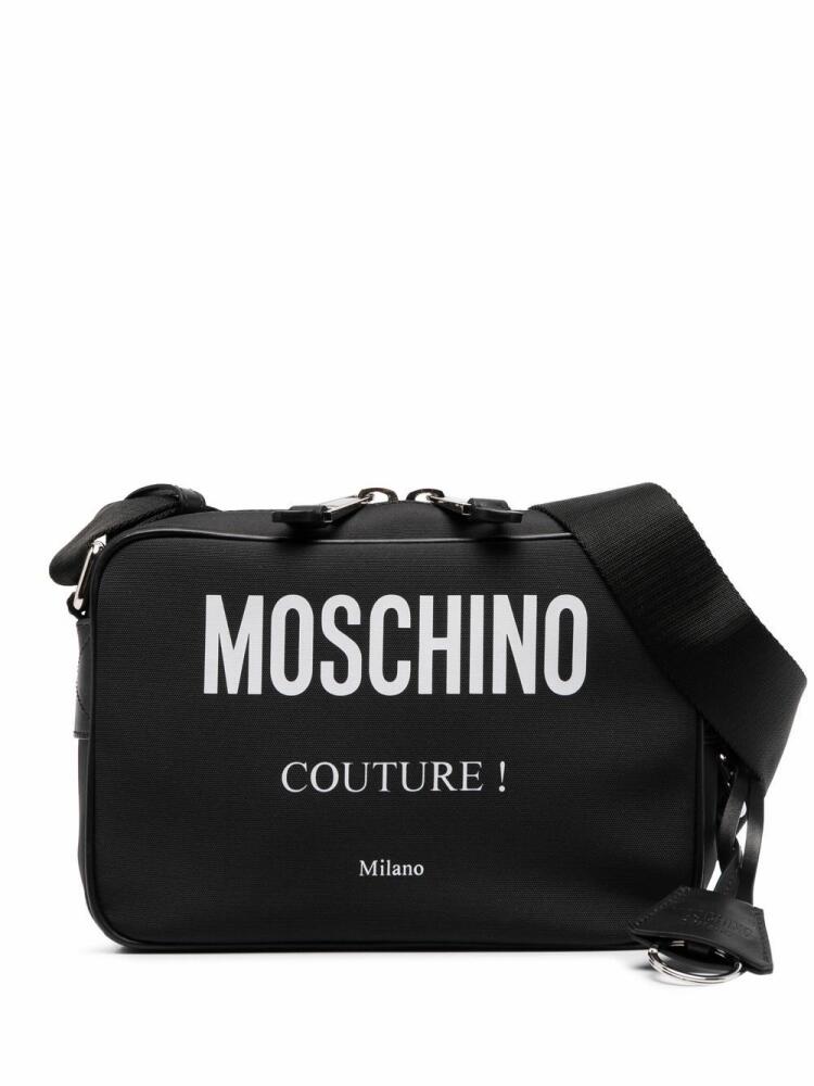 Moschino logo-print zipped shoulder bag - Black Cover