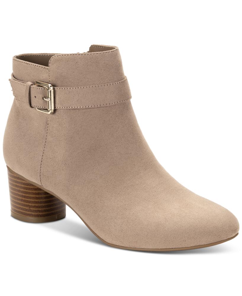 Style & Co Women's Ariella Block Heel Buckle Dress Booties, Created for Macy's - Lt Tpe Mc Cover