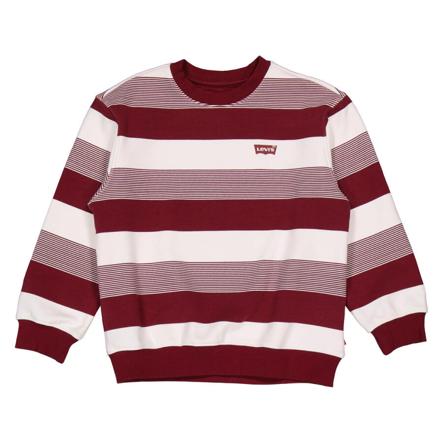 Levi's Boys Cabernet Stripe Crew Neck Sweatshirt Cover