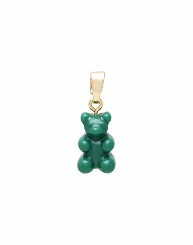 Crystal Haze Woman Pendant Emerald green Brass, 750/1000 gold plated, Resin Cover