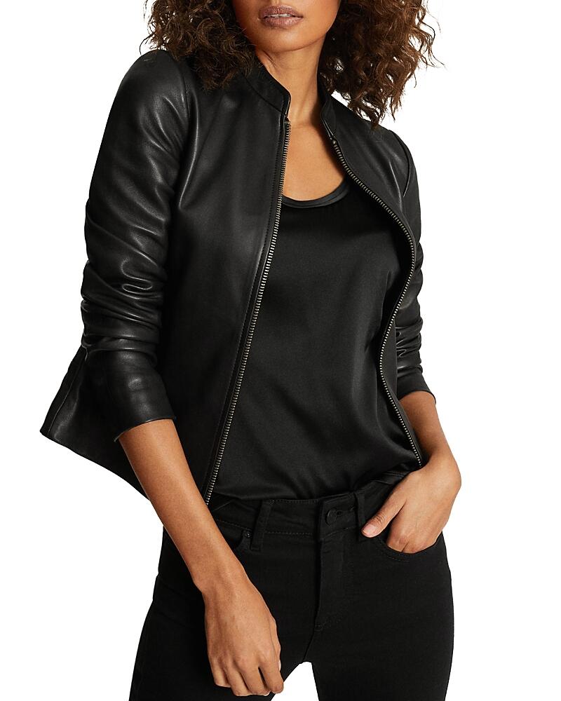 Reiss Allie Leather Moto Jacket Cover