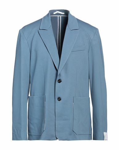 Paolo Pecora Man Blazer Pastel blue Viscose, Polyamide, Elastane Cover