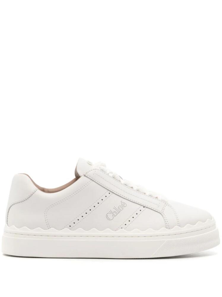 Chloé Lauren lace-up leather sneakers - White Cover