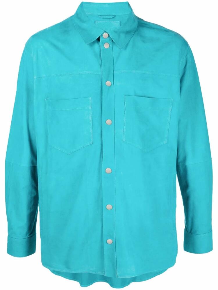 Desa 1972 multi-pocket suede shirt - Blue Cover