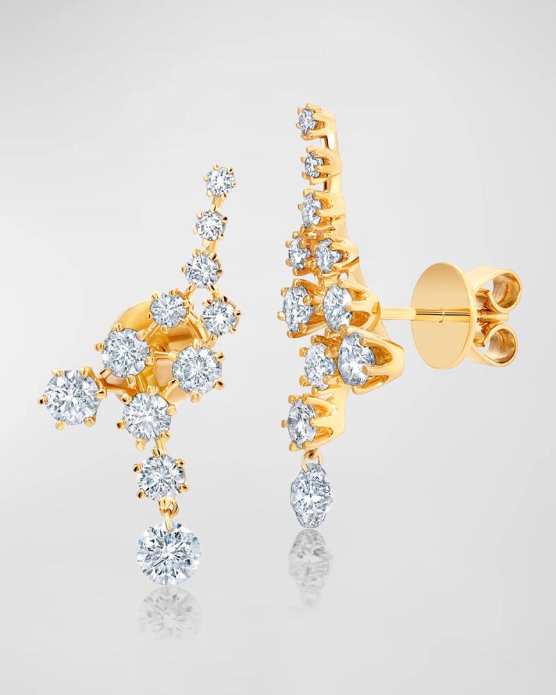 Graziela Gems 18K Yellow Gold Floating Diamond Ear Climbers Cover