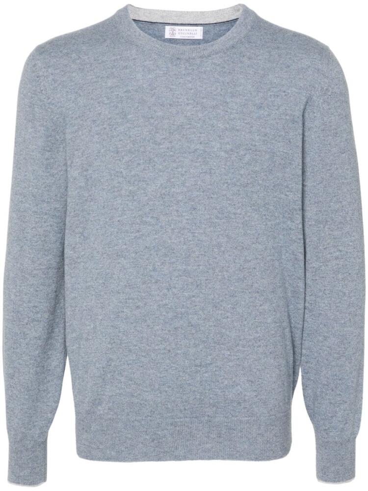 Brunello Cucinelli mélange-effect cashmere jumper - Blue Cover