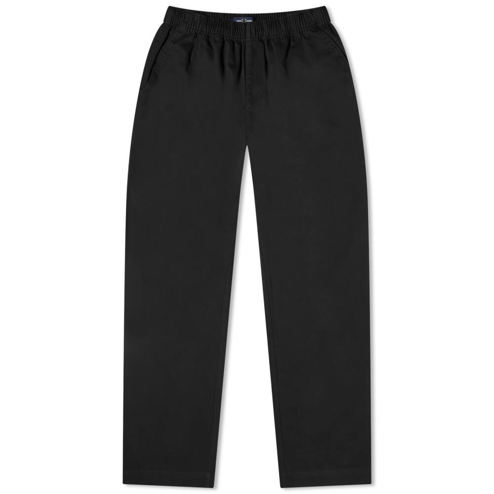 Fred Perry Men's Twill Drawstring Trousers in Black Cover