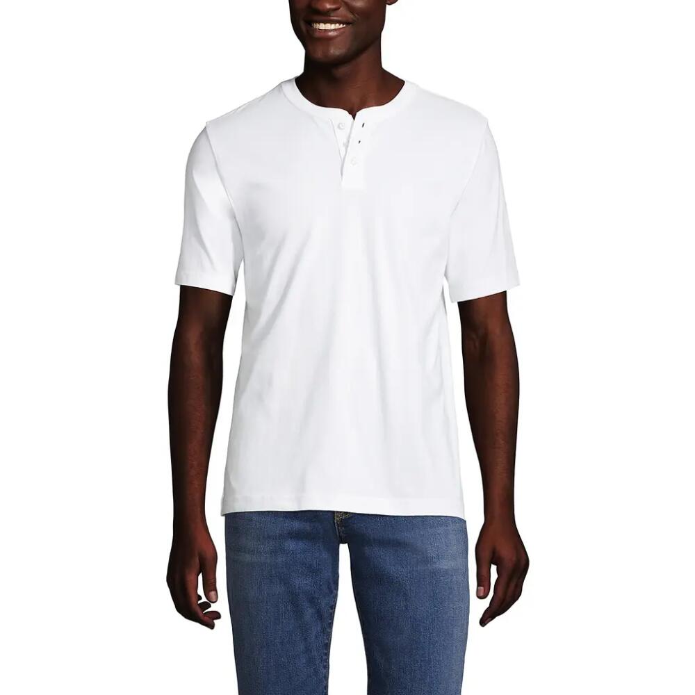 Lands' End Short Sleeve Super-T Henley in White Cover