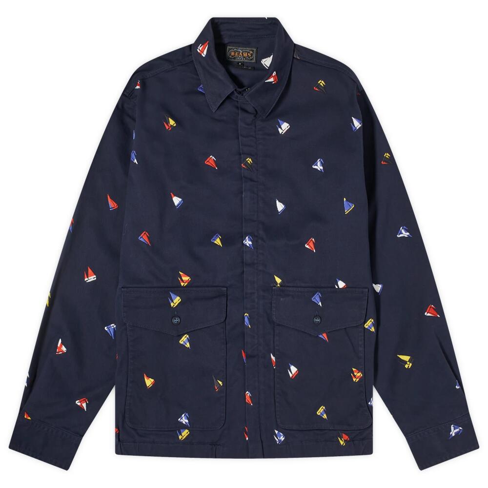 Beams Plus Men's Embroidered Boat Jacket in Navy Cover