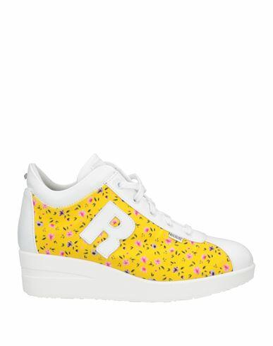 Rucoline Woman Sneakers Yellow Calfskin, Cotton, Polyamide Cover