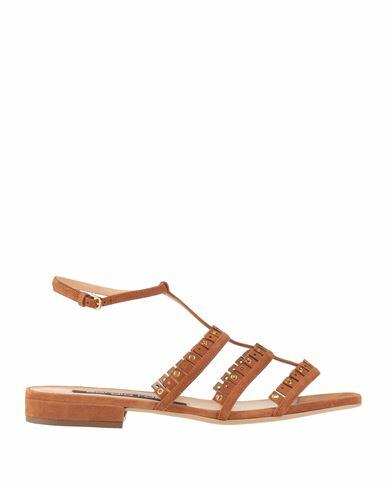 Sergio Rossi Woman Sandals Camel Leather Cover