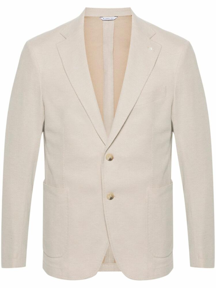 Manuel Ritz honeycomb single-breasted blazer - Neutrals Cover