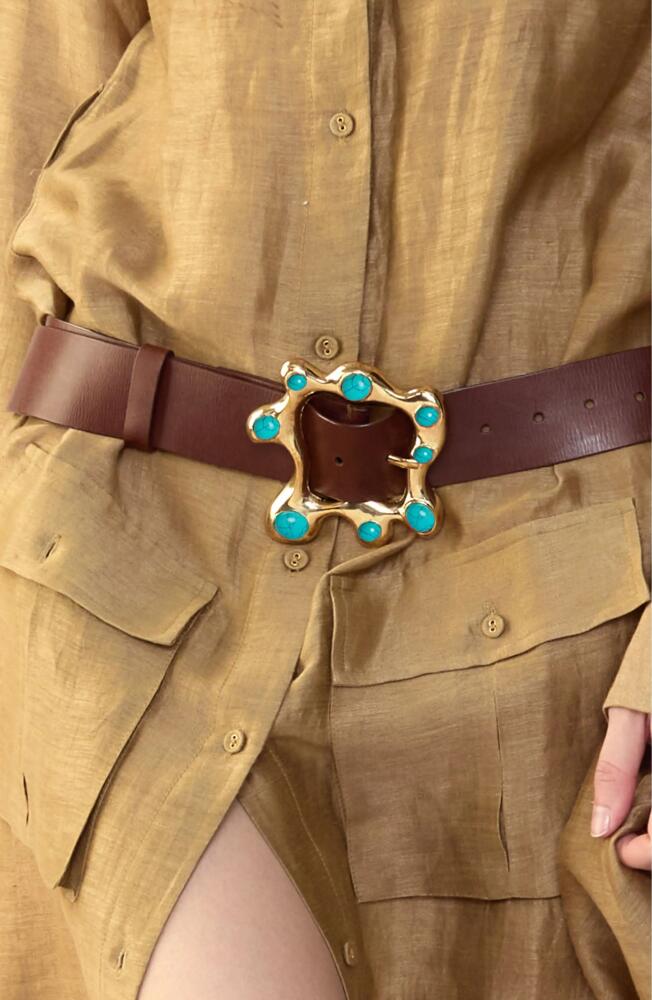 Cynthia Rowley Hidden Gem Belt in Brown Turquoise Cover