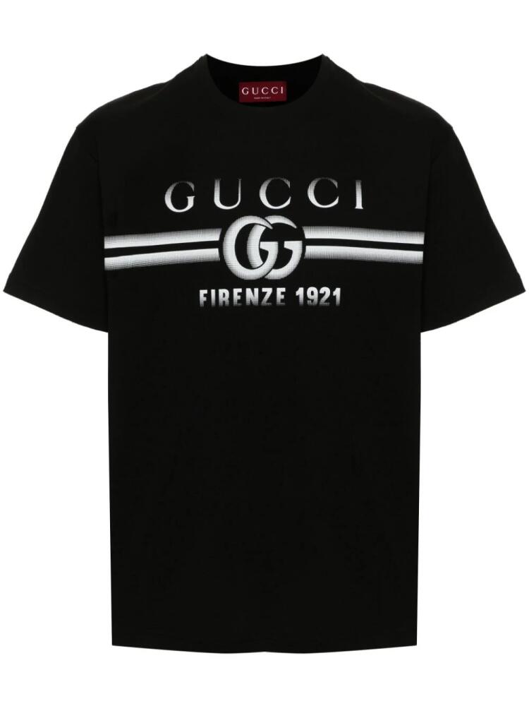 Gucci GG logo-print cotton T-shirt - Black Cover