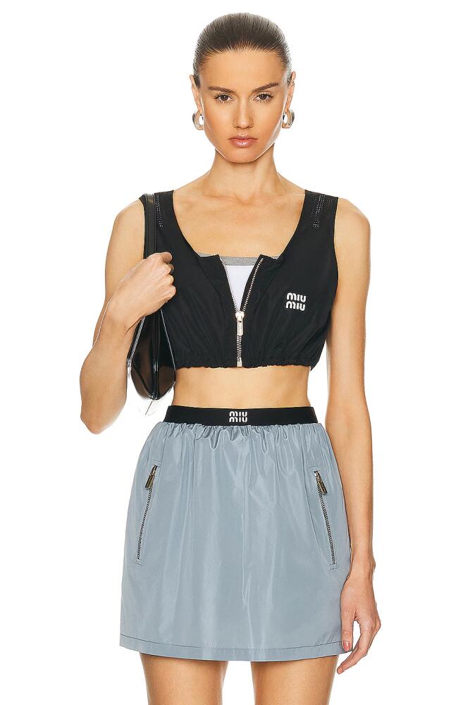 Miu Miu Cropped Tank Top in Black Cover