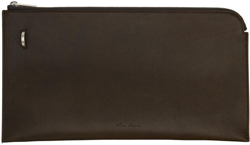 Rick Owens Brown Porterville Invite Envelope Wallet Cover