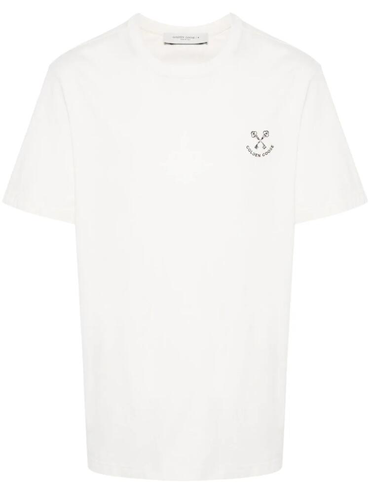 Golden Goose logo-print cotton T-shirt - White Cover